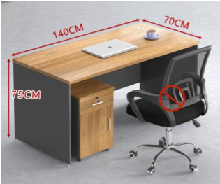 Bureau mélaminé, piètement acier, 1500 x 750