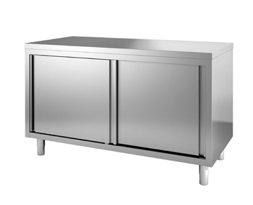 Meuble bas inox portes coulissantes TVA.18AFLX